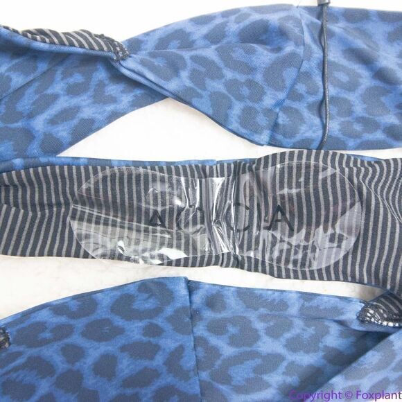 NEW Acacia Mateo bikini bottom leopard animal print blue Amur, M - Picture 9 of 16
